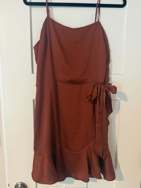Express Rust Brown Spaghetti Strap Dress
